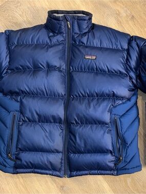 Patagonia Navy Blue Quilted Down Jacket